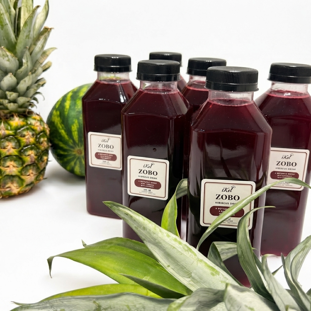 Zobo -  A hibiscus drink with a botanical blend of Pineapple, water melon and ginger.